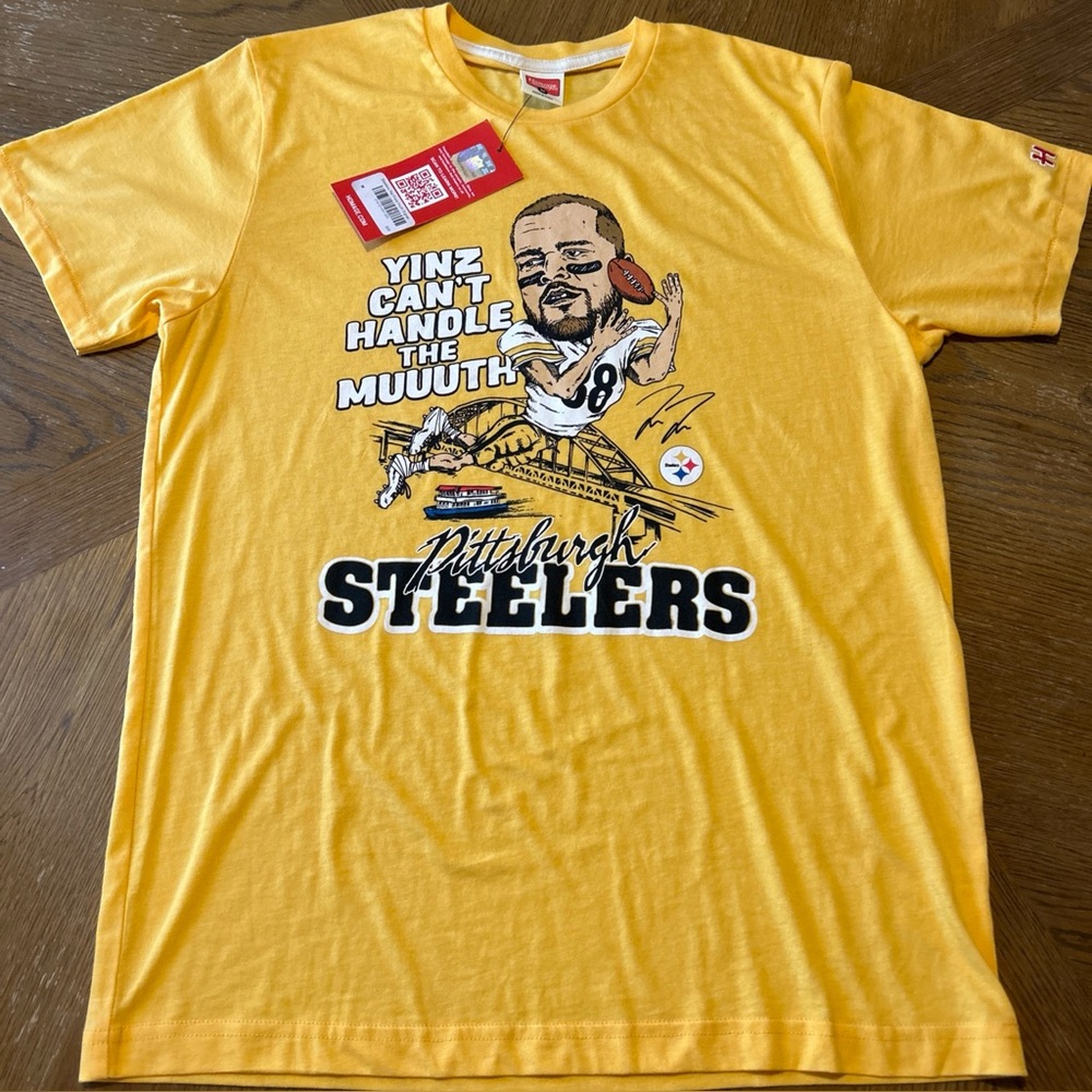 Pittsburgh Steelers Unisex Size M Exclusive Homage Pat Friermuth T Shirt NWT